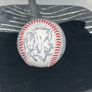 Autographed Official Baseball - White with Red Stitching stamp ball